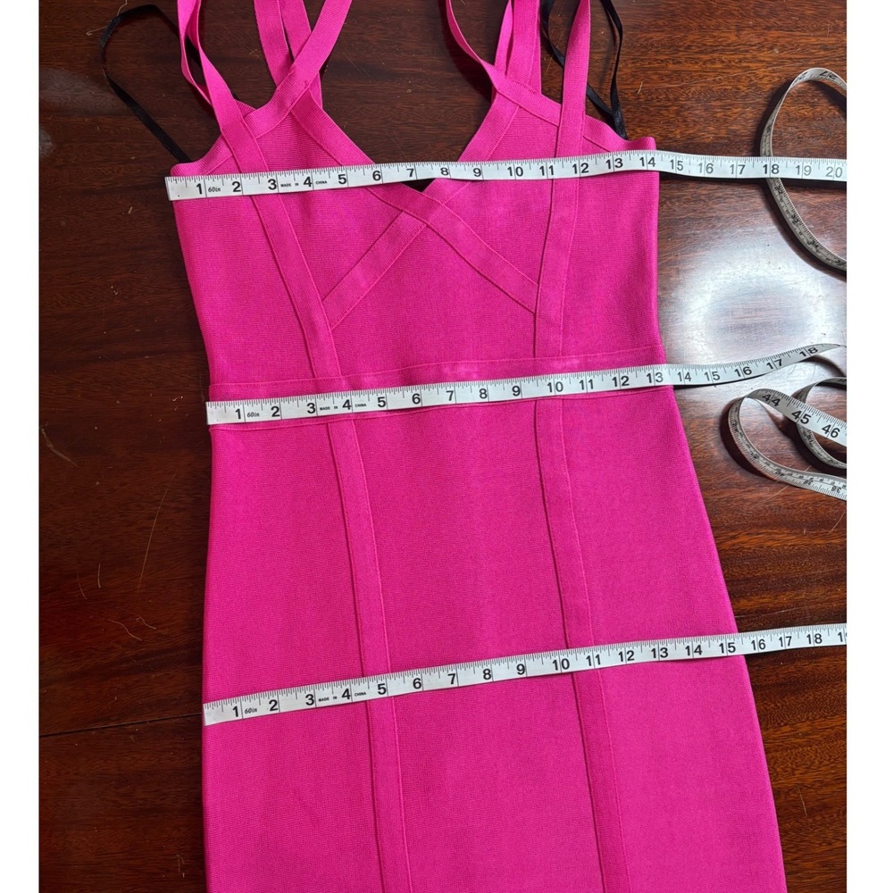 Bebe Strappy Bandage Dress M Structured Body Con Party Going Out - Picture 5 of 7